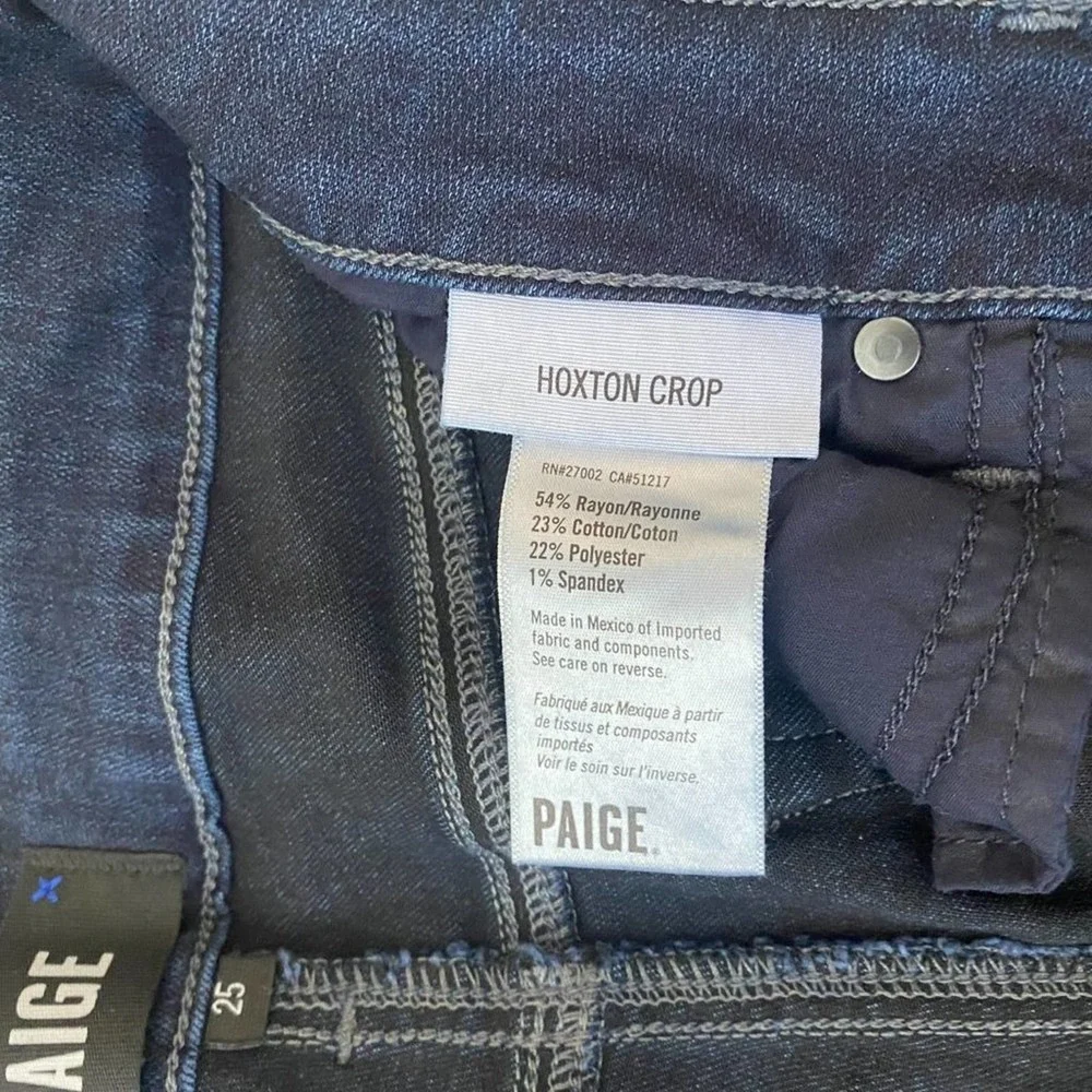 NWT! PAIGE sz 25 Hoxton Crop Transcend High Rise Lisbon Skinny ANKLE - Picture 3 of 7